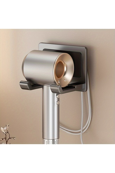 choice2 1pc Gun Gray 1pc Hair Dryer Rack Without Drilling Bathroom Hair Dryer...