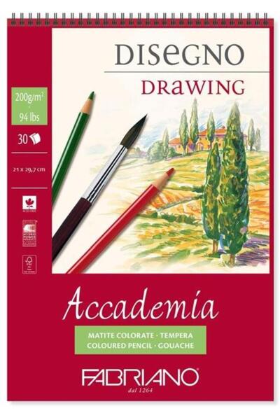 Fabriano Bloc desen Accademia Disegno, A4, cu spira, Fabria