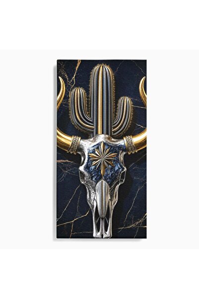 Luxcanva Tablou Canvas Comoara Deșertului 50x100 cm pe Sasiu Lemn Craniu Taur...