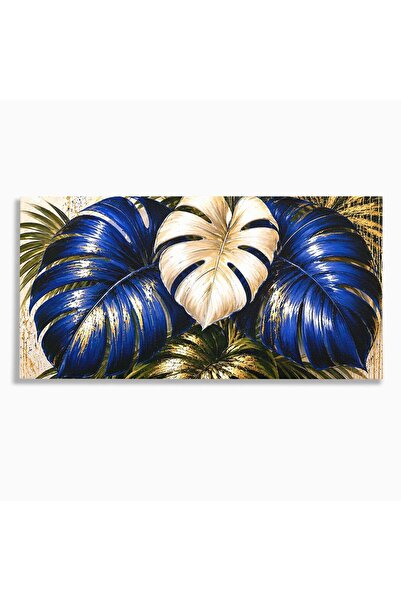 Luxcanva Tablou Canvas Frunze Tropicale Luxuriante 100x50 cm pe Sasiu Lemn Fr...