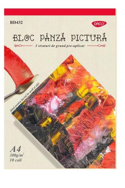 Daco Bloc A4 panza pictura, 3 straturi de grund pre-apl