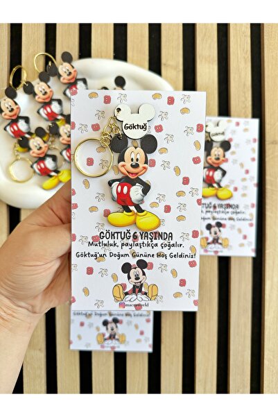 macra world Mickey Mouse Temalı Bebek / Çocuk / Doğum Günü Hediye Anahtarlık ...