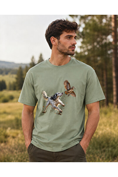 WİDİ Tricou unisex cu imprimeu pentru câini de vânătoare și câini de companie...