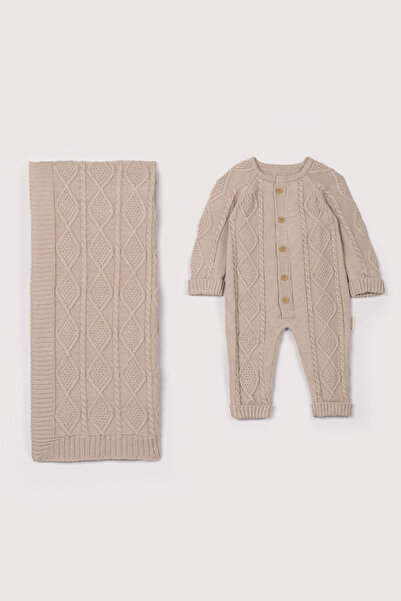 VAUVA 100% Cotton Knitwear Baby Hospital Discharge Set - Baklava Knitted Romp...