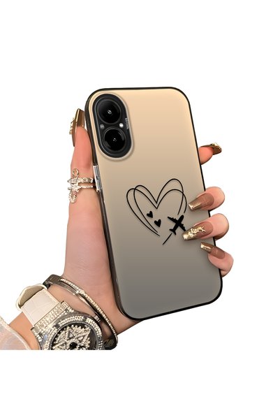 ucuc Realme C67 4g Compatible Line Heart and Airplane Pattern Non-Transparent...