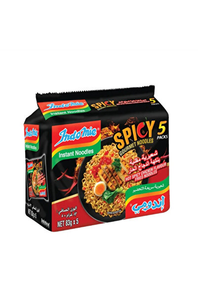 İndomie Hot Spicy Chicken Fried Gourmet Noodles, Halal Certified - (83g x 5) ...