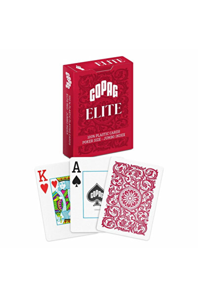 Copag Poker Playing Cards, Elite - 100% Plastic, Red