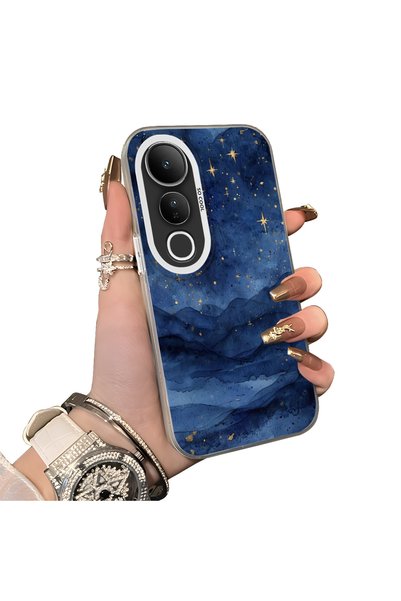 ucuc For Vivo V50 Lite 4G/5G Compatible Navy Blue Watercolor Mountain-Star Ar...