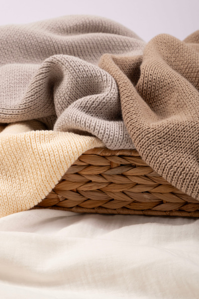 VAUVA 100% Cotton Knitwear Baby Blanket - Soft Texture Baby Stroller and Crib Cover