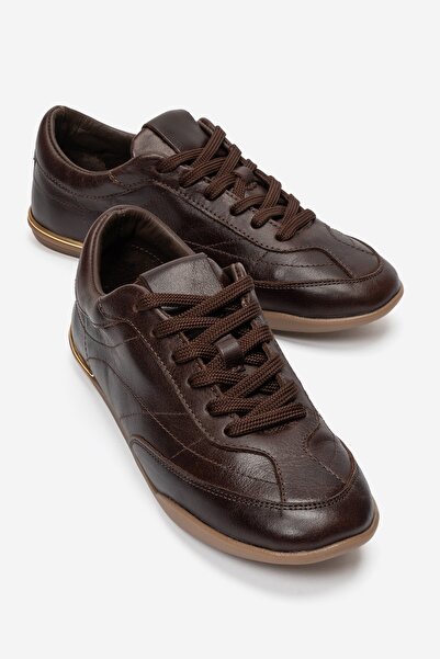 LuviShoes Colette Brown Skin Genuine Leather Women's Casual Sneakers
