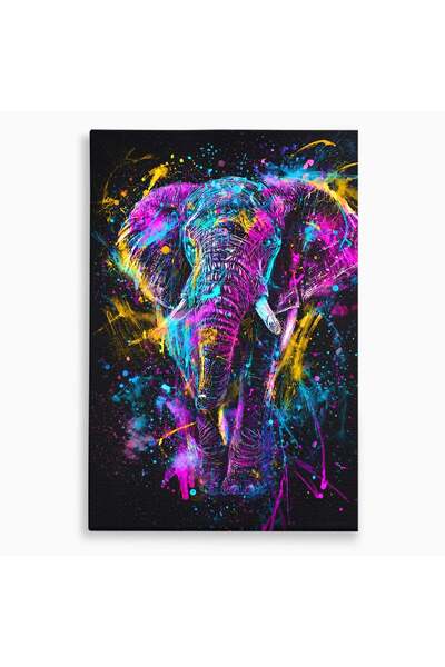 Luxcanva Tablou Canvas Elefantul Magic 40x60 cm pe Sasiu Lemn Elefant Arta Ab...