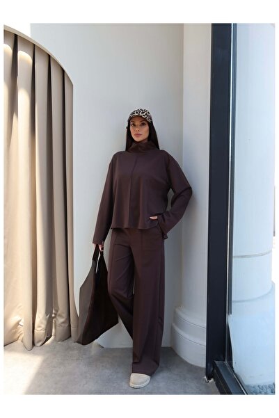 ESRAHELVACI Double Suit with High Collar and Front Stitching