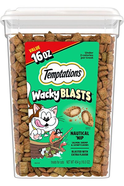 Temptations Wacky Blasts Cat Treats, Nautical 'Nip Flavor, 16 oz | Salmon, sh...