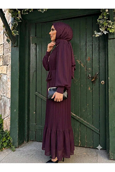 CYM Butik Piliseli Şifon Tesettür Elbise: Şık ve Rahat Giyim