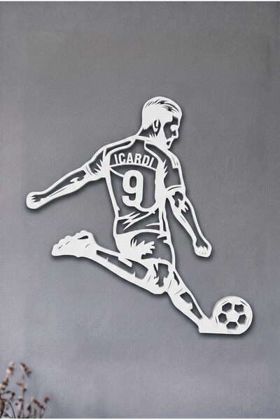 Mauro Ica-rdi Efsane Futbolcular Serisi 3D Baskı Wall Art Duvar Dekoru - Taraftar Odası Dekorasyonu Granit