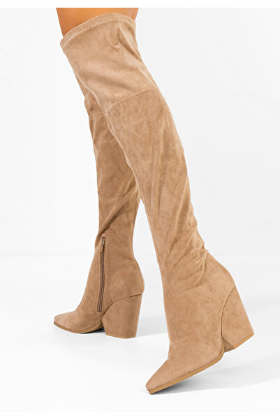 B T Shoes Long over-the-knee boots, Khaki, Braidea