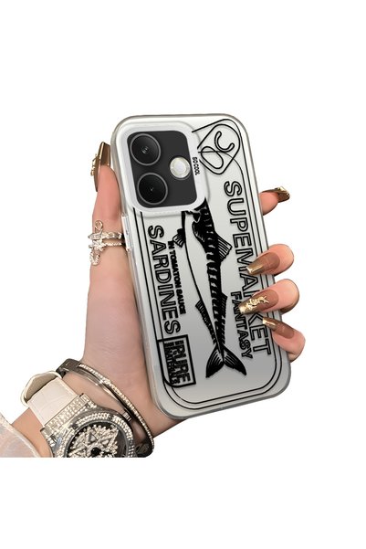 ucuc Oppo A5 Pro 4G/5G Compatible Canned Sardine Fish Sketch Pattern Non-Tran...