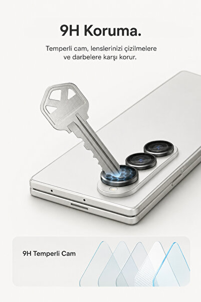 bbtech Z Fold 7 / Z Fold 8 Ultra ile Uyumlu Darbe ve Çizilme Önleyici Kamera Camı Koruyucu Premium Kamera Lens Koruyucu