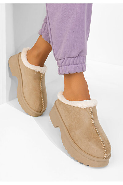 B T Shoes Saboti dama cu platforma Noena kaki