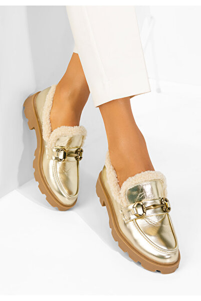 B T Shoes Mocasini dama Amiona aurii
