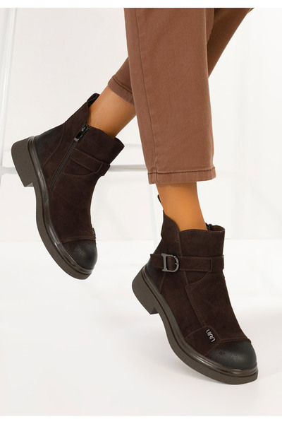B T Shoes Missia кафяви кожени дамски ботуши