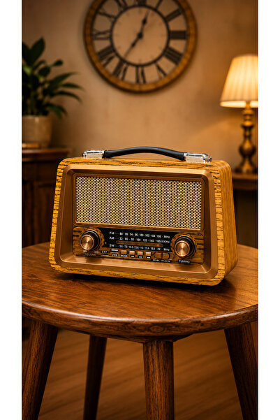 ULTRATEKNO R-2066BT Şarjlı Nostaljik Radyo Bluetooth Hoparlör USB TF Kart Type-C FM AM SW 3 Bant