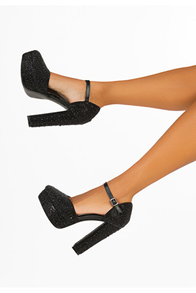 B T Shoes Αλινάις μαύρες κομψές ψηλοτάκουνες γόβες