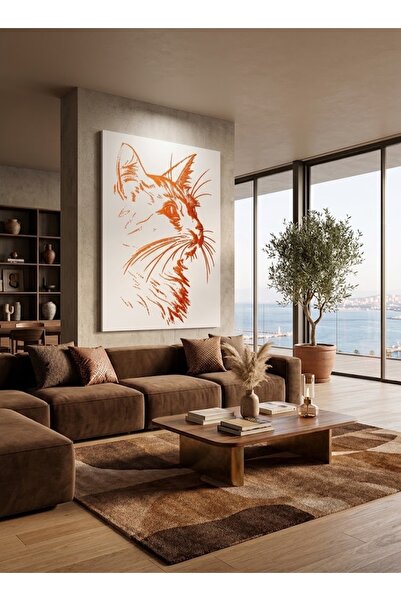 KAHVERENGİ KEDİ TABLOSU- 50 x 69 ( KAPLAMALI MDF üzerine Dotting Yöntemi İle )