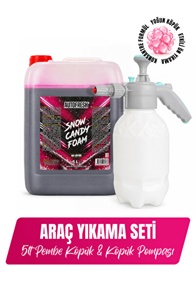 AutoFresh Araç Bakım Seti | Pembe Köpük 5L ve Köpük Pompası Seti