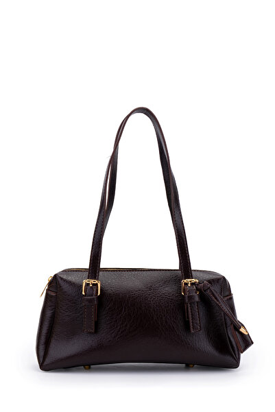 minebag Double Compartment Belt Detailed Women's Shoulder Bag Venus Brown