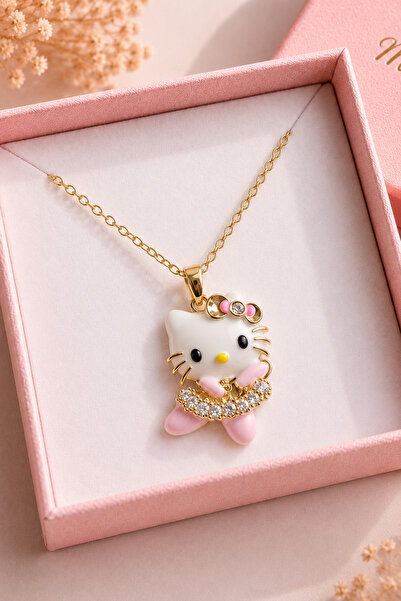 Mansura Hello Kitty Kolye Sevimli Kedi Figürlü Kadın Kolyesi Hediyelik