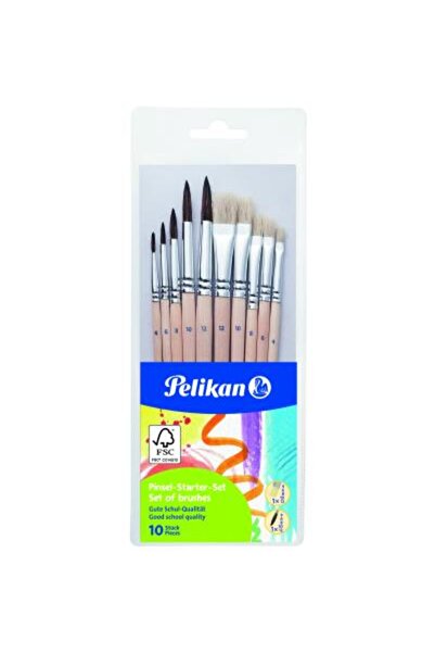 Pelikan Set 10 pensule Starter, dimensiunea 4, 6, 8, 10, 1