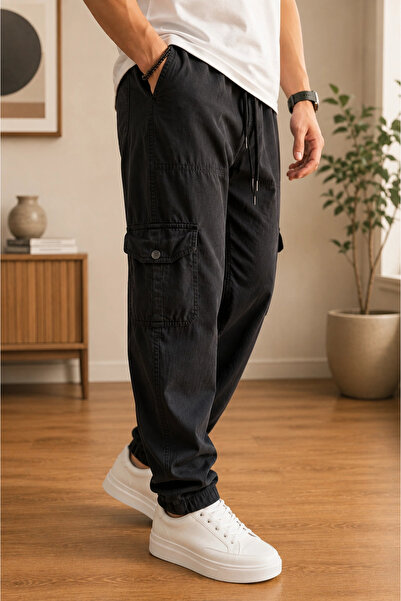 Edwox Men's Baggy Pants Black Cd189