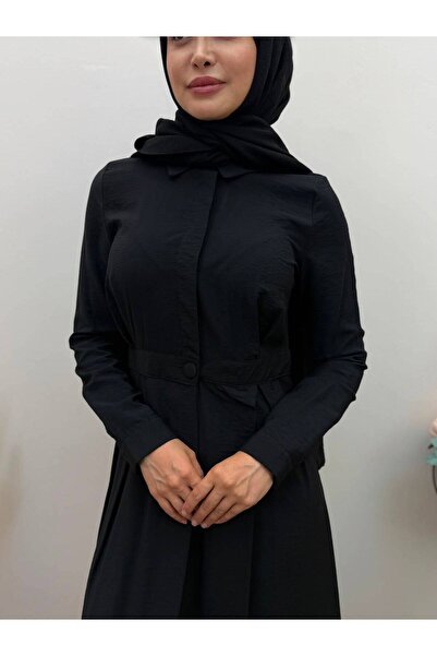 jooq Waist Detailed Hidden Button Long Dress