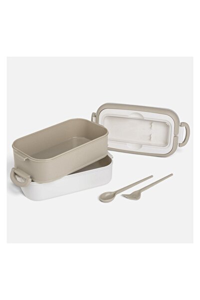 OEM Lunch box copii pentru pachețel, bej, model tacâmuri – practică pentru gu...