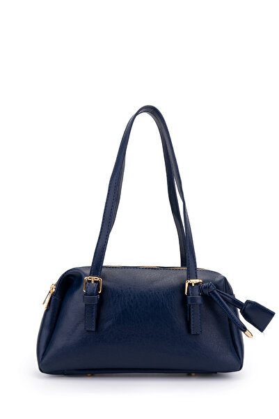 minebag Double Compartment Belt Detailed Women's Shoulder Bag Venus Navy Blue
