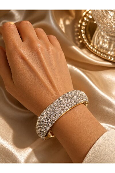 Mf Zircon Stone Cuff Bracelet