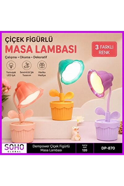 Genel Markalar Çiçek Figürlü Masa Lambası