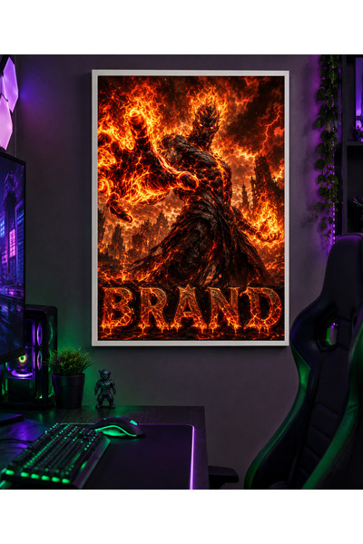 Miutic Print Studio Tablou Gaming League of Legends – Brand, Demonul Flăcăril...