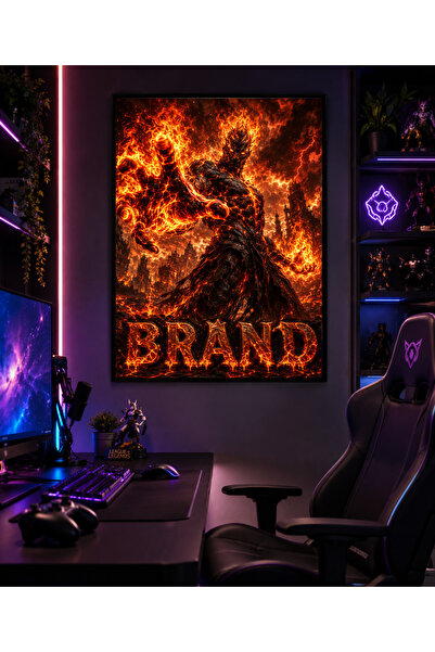 Miutic Print Studio Tablou Gaming League of Legends – Brand, Demonul Flăcăril...