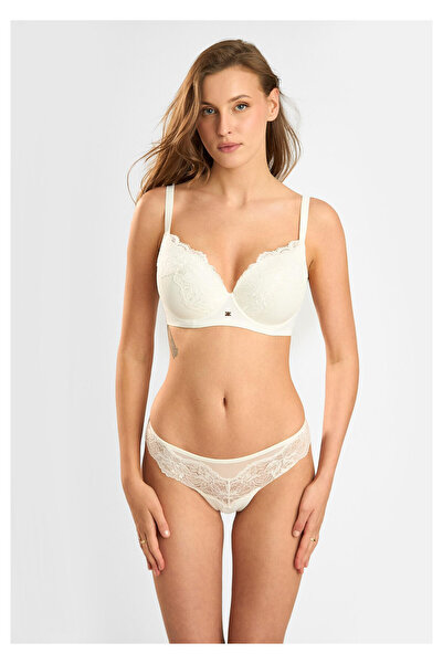 lormar Sutien Plunge Push-Up Delicat, LORMAR, 85B, Alb, model Saten 1900, dan...