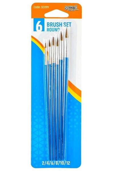 Generic Brand Pensula rotunda de extracalitate, 6 buc/set, S-Coo