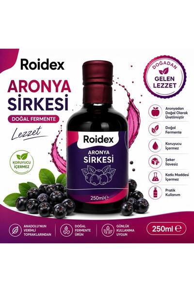Roidex Bitkisel Gıda Takviyesi Roidex Aronya Sirkesi 250 ml – Doğal Fermente ...