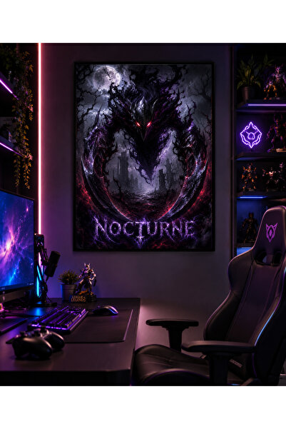 Miutic Print Studio Tablou Gaming League of Legends – Nocturne, Coșmarul Întu...