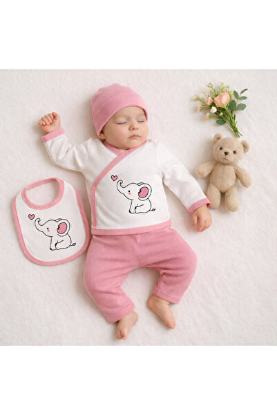 bebekpare Newborn Baby Girl Hospital Release Set of 4 – 100% Cotton