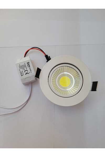 ZMR 5 Watt Beyaz Kasa Beyaz Işık Trafolu Cob Led Spot 2 Li Paket