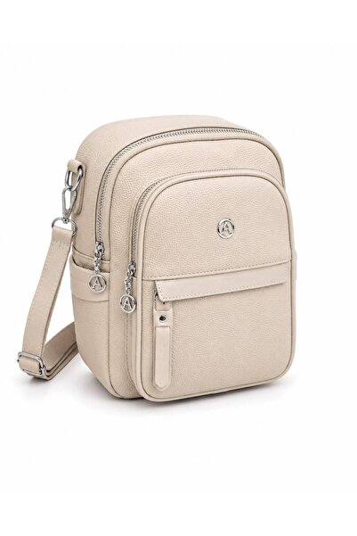 WİKİDAYS.S MODA TRENDİ Beige Women's Medium Size Faux Leather Cross Shoulder ...