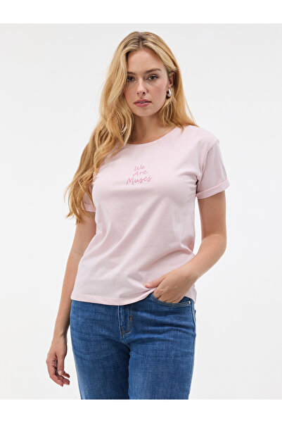 ORSAY Tricou de damă cu guler rotund și mânecă scurtă, roz deschis