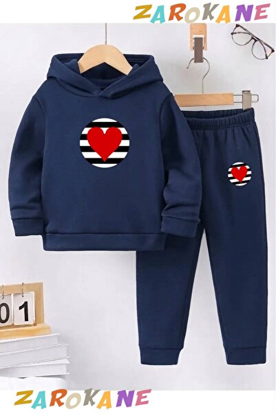 ZAROKANE Heart Printed on Round Cotton Fleece Inside the Winter Children's Ho...
