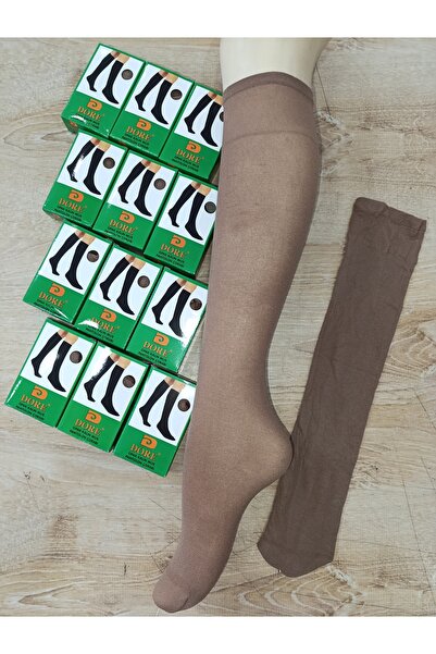 Dore Çorap Pants Socks 70 Denier Thick Knee-High Green Box 12 Pairs